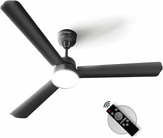 Luminair 1200 mm BLDC Ceiling Fan with Remote Control & LED Light | BEE 5 Star Rated Energy Efficient | Ultra High Speed 3 Blade Anti-Dust Decorative Ceiling Fan (Smoked Brown, Pack of 1)