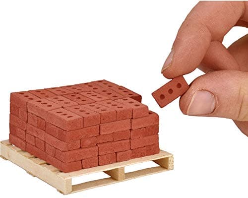 Acacia Grove Mini Red Bricks with Pallet, 100 Pack, 1/12 Scale