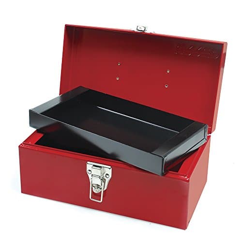 URREA Storage Box - Heavy Duty 11-4/5"L X 6-1/3"W X 5-2/3"H Metal Tool Box with Chrome Plated Metallic Latch & Durable PVC Handle - D1