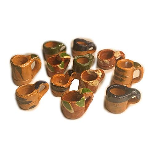 12 Mini Mexican Pottery Ceramic Mud Mugs Jarritos For Arts and Crafts Party Favor Decorations