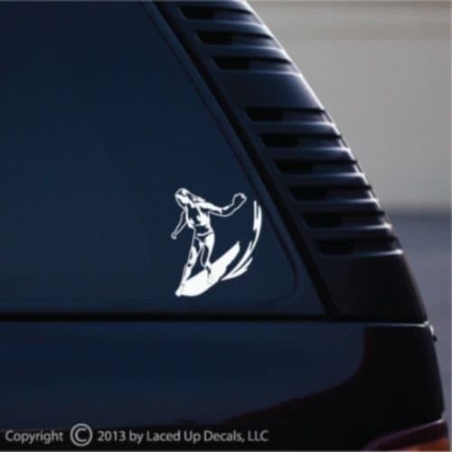 Womens Longboard Surfing Vinyl Decal Small