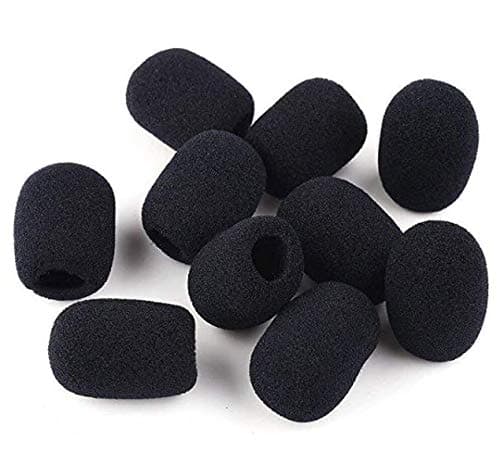 SMIN 10 Pcs Mini Microphone Headset Windscreen Foam Mic Cover (L 25mm x D8mm)