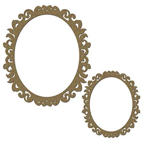 Fancy Scrapbook Oval Frame - Laser Cut Chipboard - 2 Piece Set