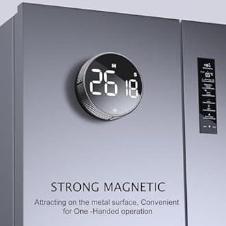 BlueSnail Kitchen Timer with LED Digital Display Smart Efficana for Home Classroom Gym Office, Volume and Brightness Adjustable Productivity Timer (Silvery)