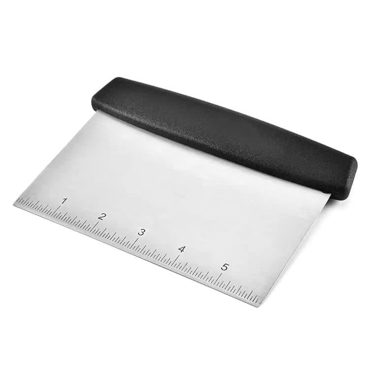 Bench Scraper Dough Pastry Bench Cutter Scraper, Stainless Steel Scraper Chopper with Contoured Grip for Kitchen Baking, Dishwasher Safe, 6-Inch (1 Pack)