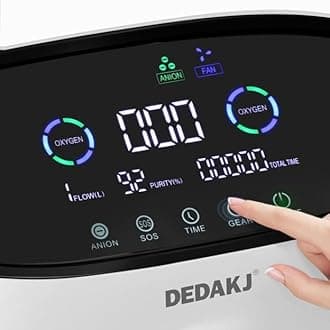 Oxygen Concentrator O2 Generator Intelligent Home Air Purifier 93%,1-8L/min Flow High Purity AC 220V Remote Control for Home and Travel Car Use DE-Q1