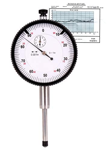 Navigator 1" Dial Indicator, Precise, 0.0006" Accuracy, Case, All Metal, 3/8" Stem Dia, Metal Lug Back/Storage Case