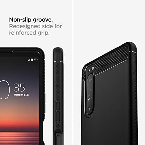 Spigen Rugged Armor Case Compatible with Sony Xperia 1 II - Black