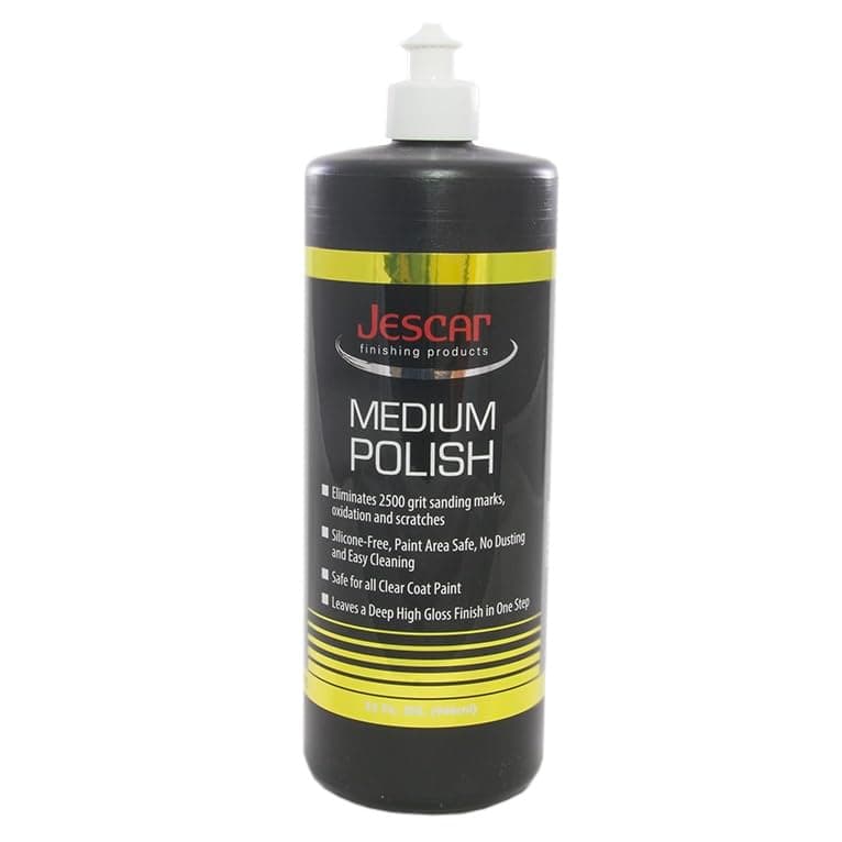 Jescar Medium Polish - 32oz - Professional-Grade Polishing Compound for Scratch Removal and Swirl Correction – High Gloss Finish, Removes 2500 grit Sanding Marks, Silicone-Free.