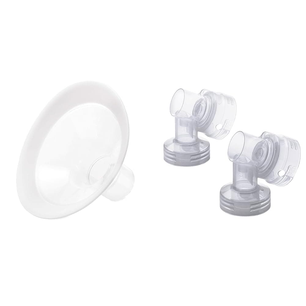 MedelaPersonalFit Flex Breast Shields 2 Pack Medium 24mm & Spare PersonalFit Connectors 2 Count for Pump in Style Advanced & Symphony Pumps