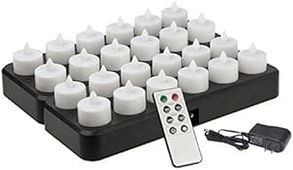 CD-RC-24RF-WW Wireless Inductively Rechargeable 24-Pack LED Candle Lamp System with IR Remote Controller, Warm White Color