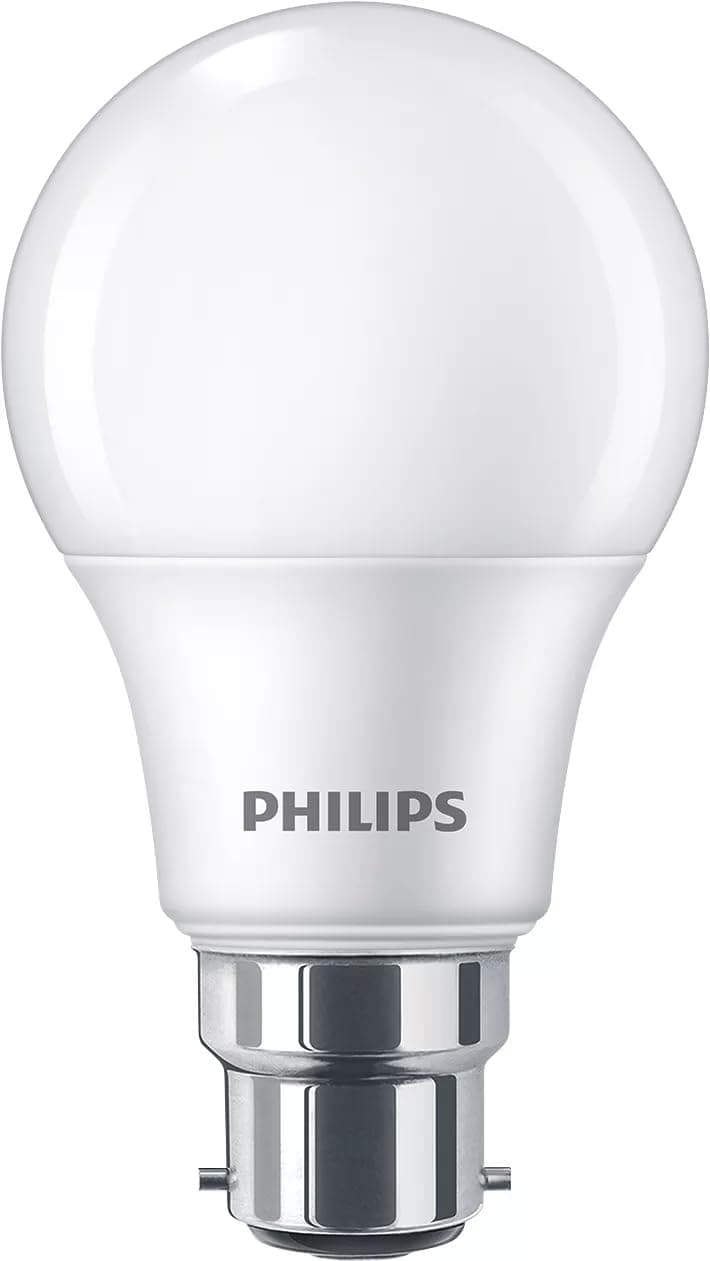 Philips LED Frosted A60 Light Bulb 3 Pack (Warm White 2700K - B22 Bayonet Cap) 60W, Non Dimmable for Home Indoor Lighting