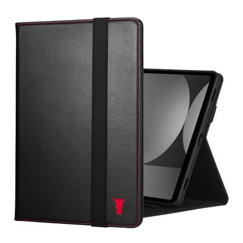 TORRO Leather Case Compatible with Samsung Galaxy Tab S10/S9 – Premium Leather Galaxy 2023 Case with Stand Function and Auto Wake/Sleep (Black)
