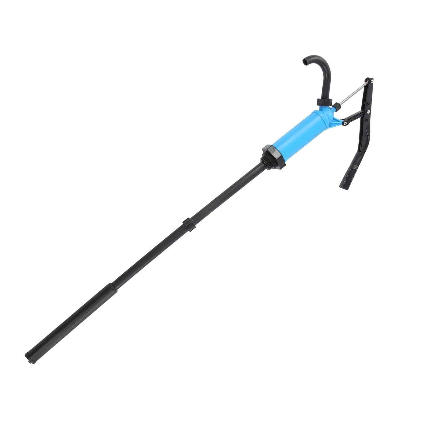 THE WHITE SHOP Drum Pump, 9.5 oz. Per Stroke, Lever-Action Barrel Pump, Fits 5-55 Gallon Drums with 3-Section Suction Tube Assembly & Hose, Hand Operated, Designed to Transfer Water