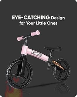 KRIDDO Toddler Balance Bike 2 Year Old, Age 24 Months to 5 Years Old, Early Learning Interactive Push Bicycle with Steady Balancing, Gift Bike for 2-5 Boys Girls, Flame Pink