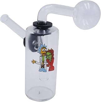 Vyxoo Inc 5 Inch Mini Burner Printed Transparent Glass Oil Burner Smoking Pipe (Pack of 1)