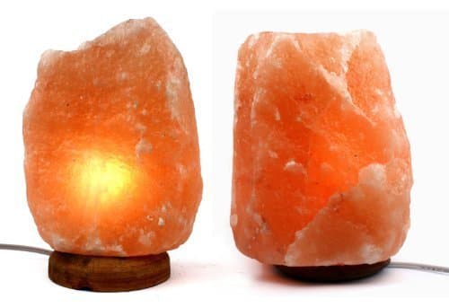 Crystal Allies Gallery: CA SLS-LED1W-M-2pc Pack of 2 8" to 10" Himalayan Salt Lamp w/ Dimmable Switch, 6ft UL-Listed Cord and 15-Watt Light Bulb