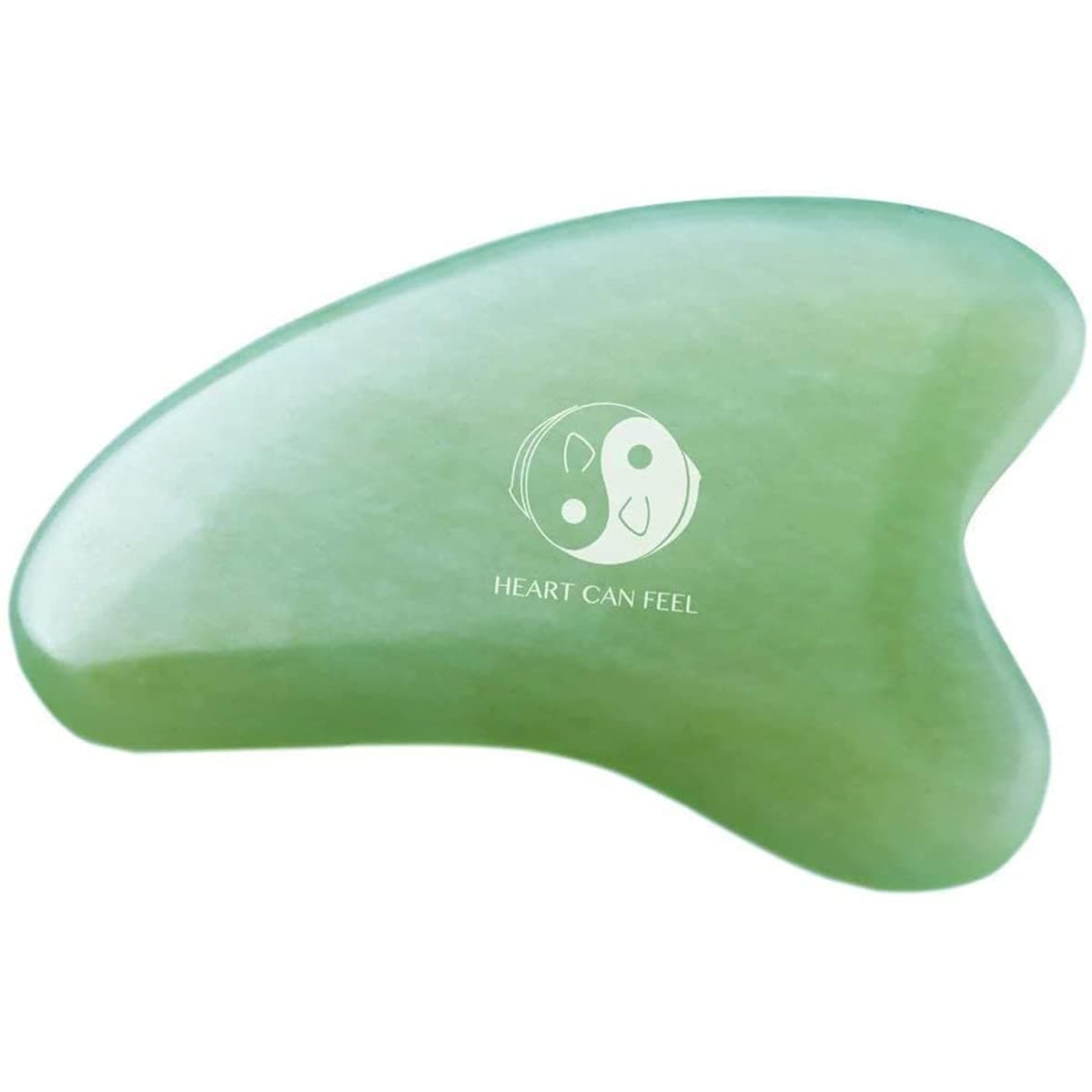 Best Jade Gua Sha Scraping Massage Tool - Hand Made Jade Guasha Board - Great Tools for SPA Acupuncture Therapy Trigger Point Treatment on Face [Triangle Shape]