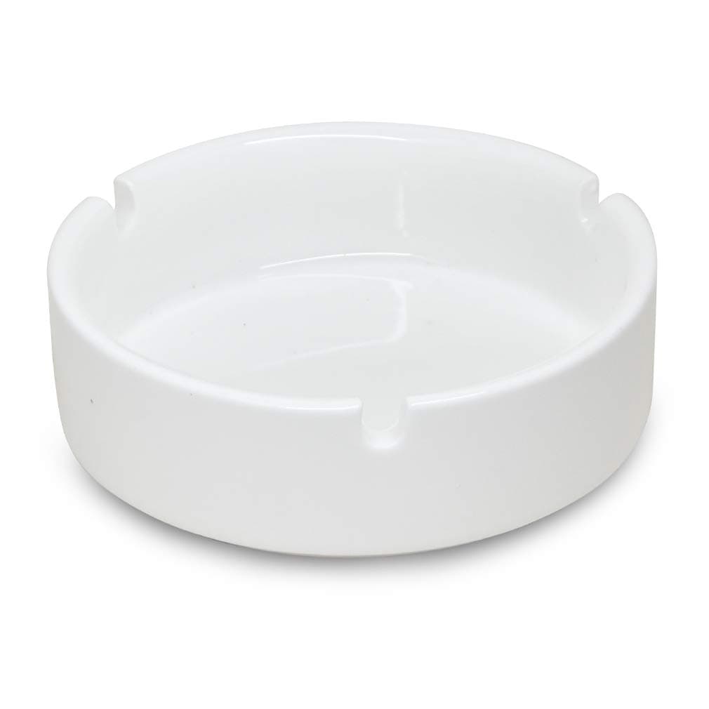 Notrefly Ashtray 4 inches White Ceramic,for Collecting Butts,Tabletop Ash Holder,Cigarette Ashtray for Smokers