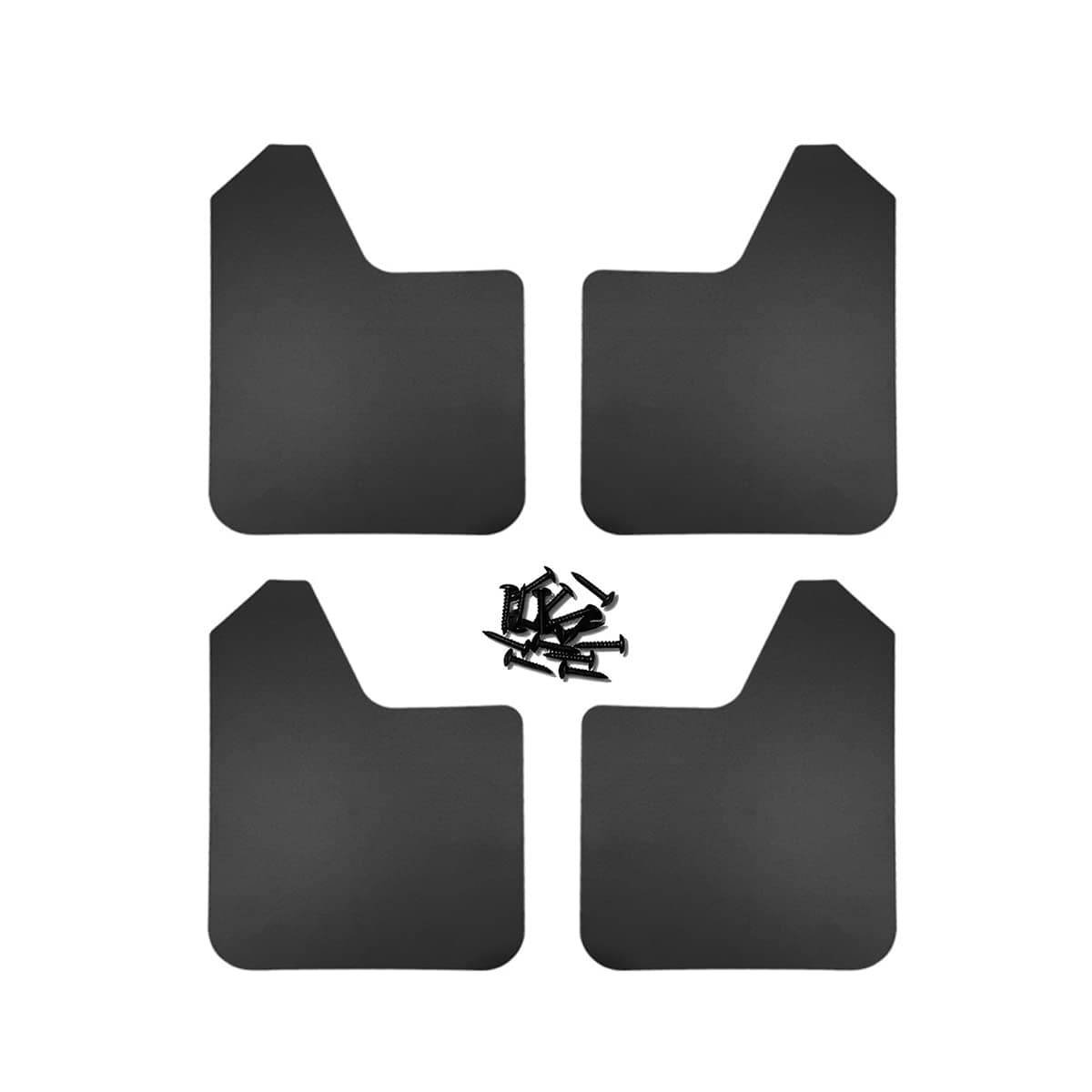 4PCS Universal Car Mud Flaps, Vehicles Mudguard Splash Guards Front and Rear Set, Flexible and Bendable Mudflaps Dirty Fenders, Auto Accessories Compatibility with Pickup SUV Van (Black)