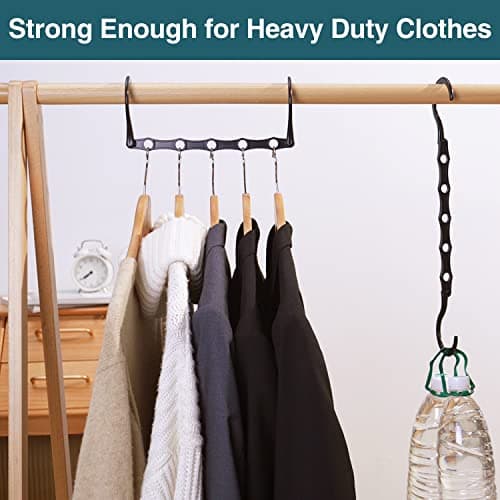 AMKUFO (アムクフォ) 6-Piece Pack Closet Organizer Storage Magic Hangers Space Saving Clothes Closet Closer Organizer Space Saving Hanger Organizer Multipurpose Dorm Room Essentials