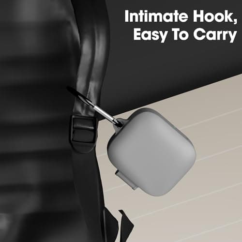 Sounce Earphone Case Cover Compatible for OnePlus Buds 3, Soft Silicone Skin Case Cover Shock-Absorbing Protective Case with Keychain [Front LED Visible] - Grey