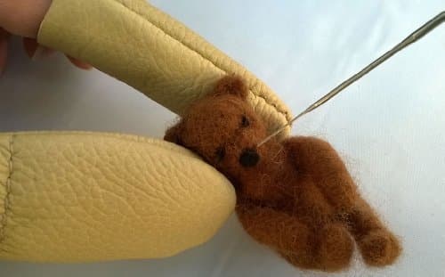 Leather Finger protectors - Needle Felting