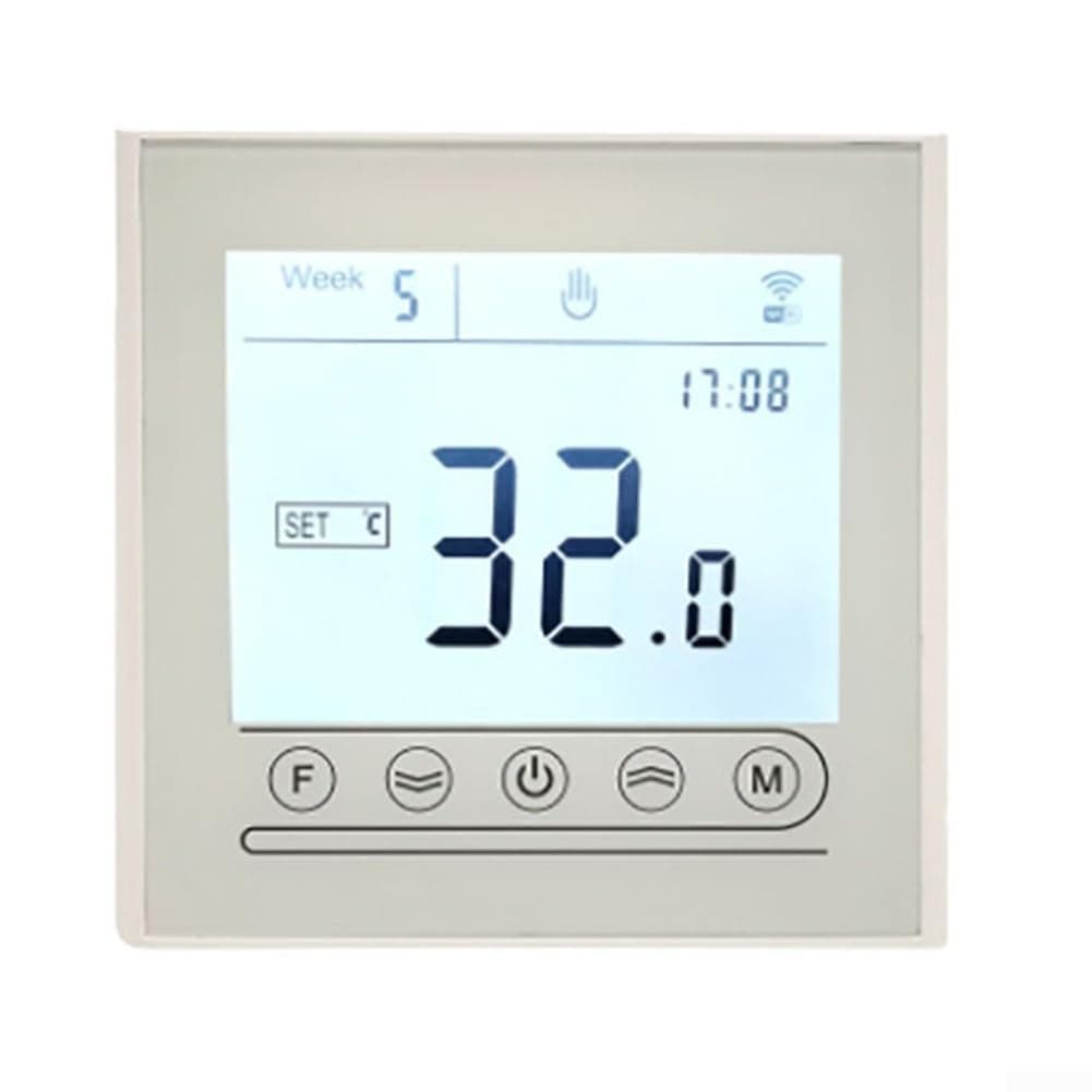 Smart WiFi Thermostat, 16A Electric Water Heating System Temperature Controller Programmable Touch Screen Remote Access Voice Control(Electric heating)