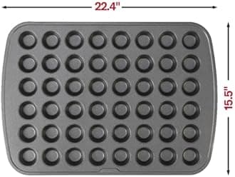 GoodCook 48-Cup Nonstick Steel Mini Cupcake and Muffin Pan, Gray