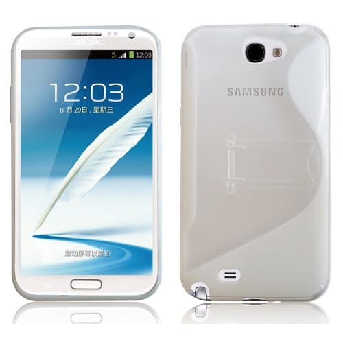 RND PC+TPU Protective Case for Samsung Galaxy Note II (2) (with Kickstand/White/Transparent Clear)