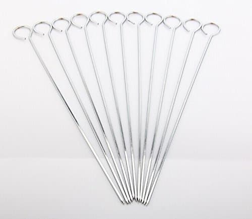 12-Inch Long Ring-Tip Handle Barbecue BBQ Skewers，set of 12（1 Dozen）