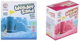 RATNA'S Wonder Sand with Tray for Play - Smooth Sand for Kids (Blue & Pink, 500 Grams Each)