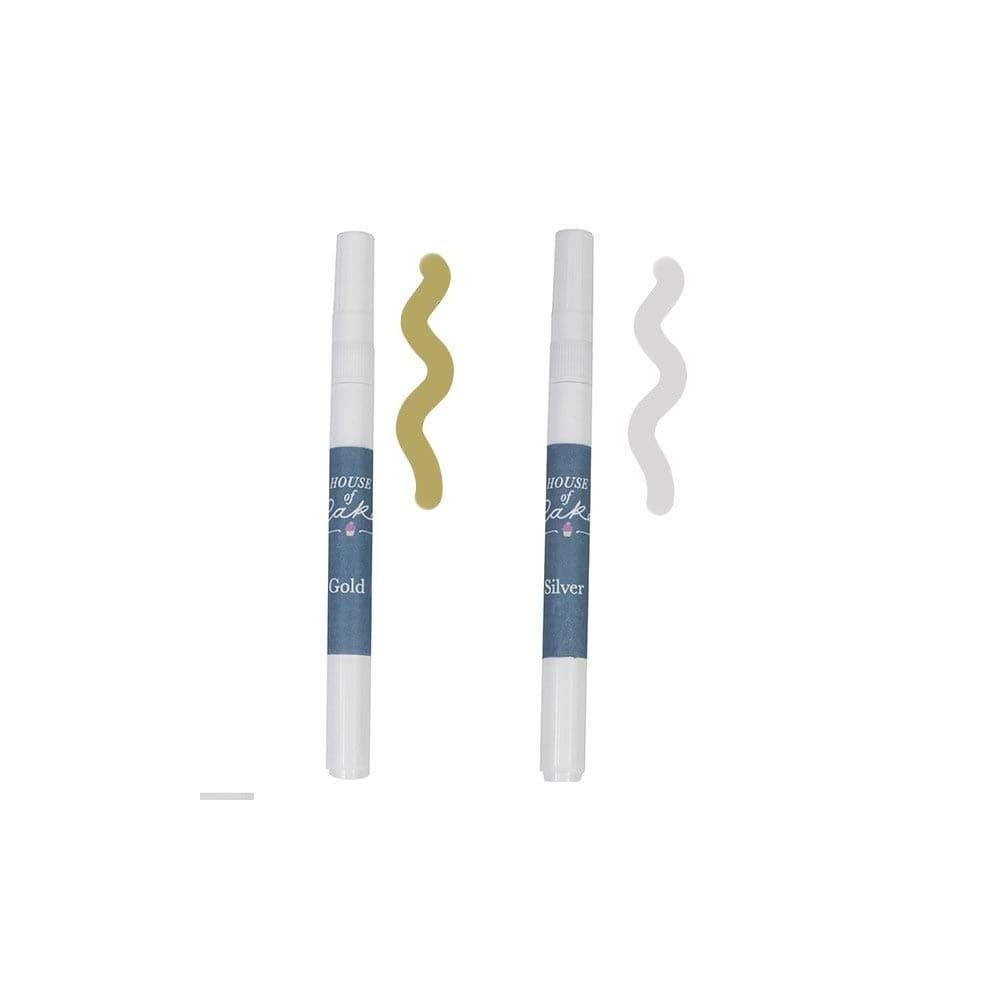 Edible Pearl Pens - Gold & Silver 2 Pack