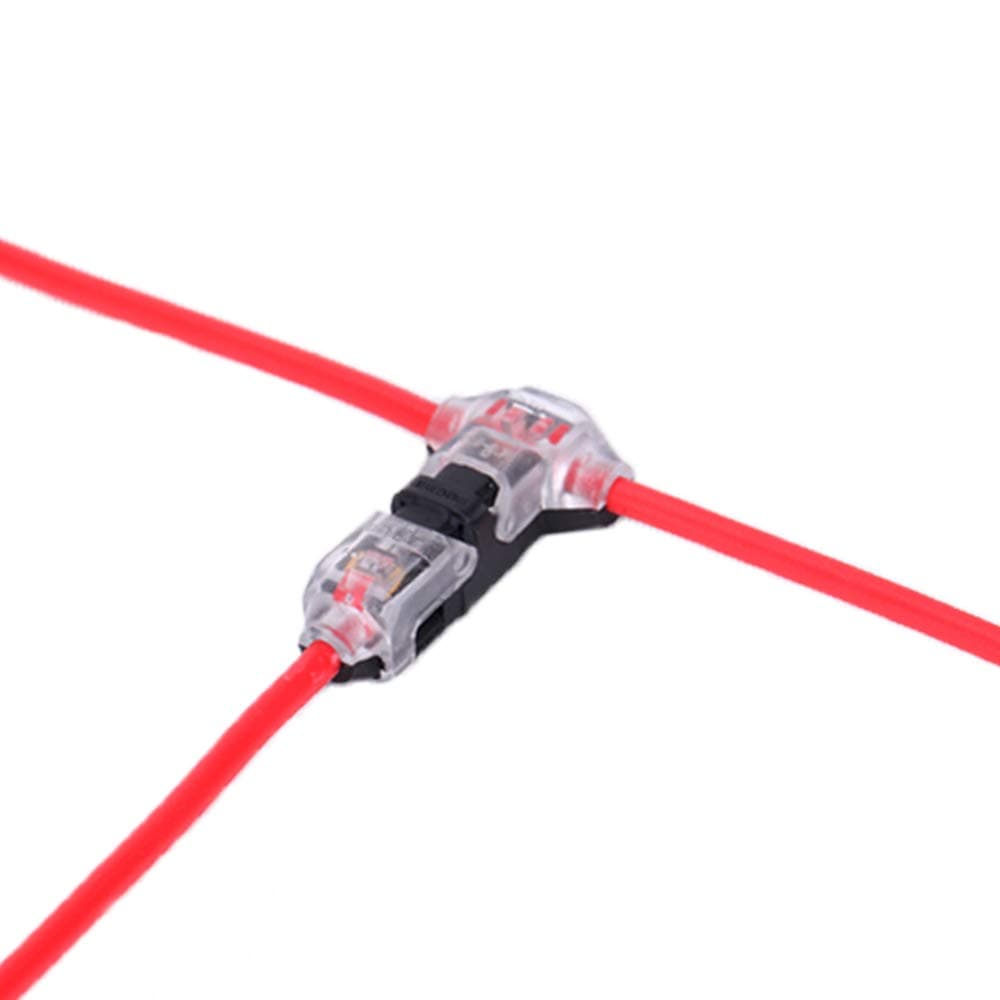 Wire Connectors, 12 Pack Low Voltage Wire T tap 1 Way connectors 1 Pin solderless with no Wire-Stripping Required for Mid-Span Branching in Wires Connection 20/22 AWG Cable 0.2-0.5mm, Brightfour