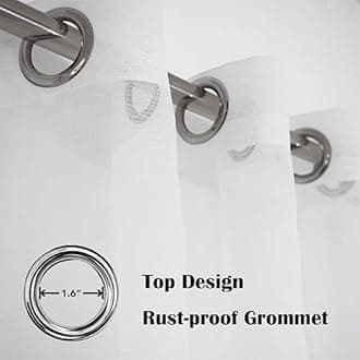 Heavyoff Outdoor Curtain for Patio, Blue Linen Look Semi-Sheer Curtains Waterproof Light Filtering Voile Outside Grommet Drapes for Pergola Balcony Pool Indoor 1 Panel, W100 x L108