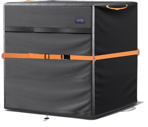 NGB Air Conditioner Cover, Made of 600D Waterproof Oxford Fabric, size 24"x24"x30" Central Air Conditioner Cover With 2 Carrying Handles, Webbing Snap Fastening, Elastic Drawstring Tensioner, Black.