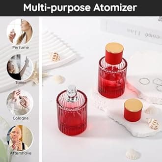 Segbeauty 1.7 Oz Vintage Perfume Bottle, 2 Pack 50ml Travel Cologne Sprayer Refillable Perfume Bottle Atomizer Travel, Empty Red Perfume Spray Bottle Essential Oil Container Perfume Atomizer for Women