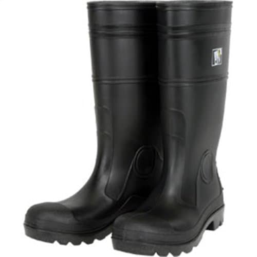 Black PVC Rain Boots, Plain Toe, Multi-Purpose 16" high, Size 13