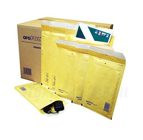 100 x AroFOL Padded Bubble Wrap Lined Envelopes Bags Mailing Postal Postage Packaging Gold Self Seal All Sizes: A000/B00/C0/D1/E2 (C/0-150mm x 215mm)