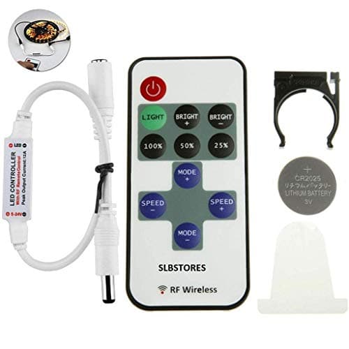 SLBSTORES® 11-Key RF Wireless Remote Control for Single Color 3528 5050 LED Strip Lights,and 10M 100 LED Fairy String Lights RF Dimmer for 12 V DC LED Light Strips