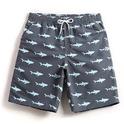 LSAMDIR Men's 7“ Swim Trunks with Mesh Liner Quick Dry Bathing Suits Printing