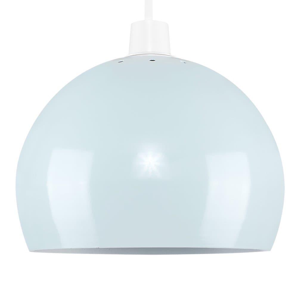 MiniSun | Mini Retro Gloss Pale Blue Arco Style Dome Ceiling Pendant Light Shade | Pendant Lights, Home Décor & Improvement Essential | 20cm Shade Width