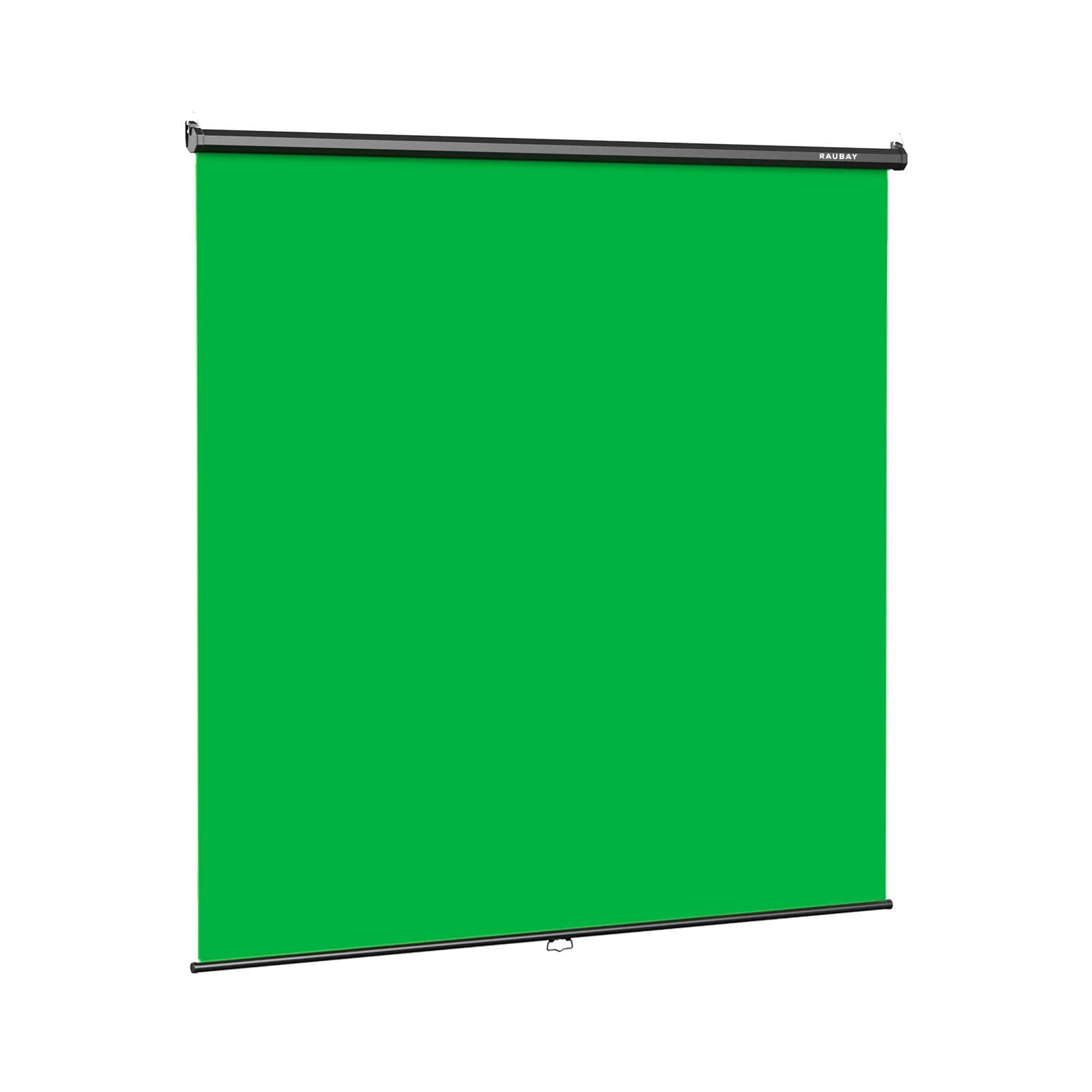Retractable Pull Down Green Screen - 78.7" x 86.6" Collapsible Wall-Mount Background for Professional Video Production, Chroma Key Backdrop for YouTube, TikTok, Streaming, Video Conferencing