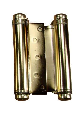 Hinge Outlet Adjustable Double Action Spring Hinge, Saloon, Swinging or Cafe Door Hinges - Highly Rust-Resistant, Self-Closing, Dual-Swing (6 Inch, Brass)
