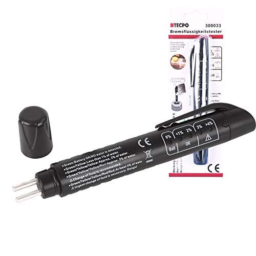 TECPO 300033 Brake Fluid Tester Electronic Brake Fluid Testing Test DOT 3 4 5.1 with 5 LED Indicator for Car Vehicle Break Fluid Tester