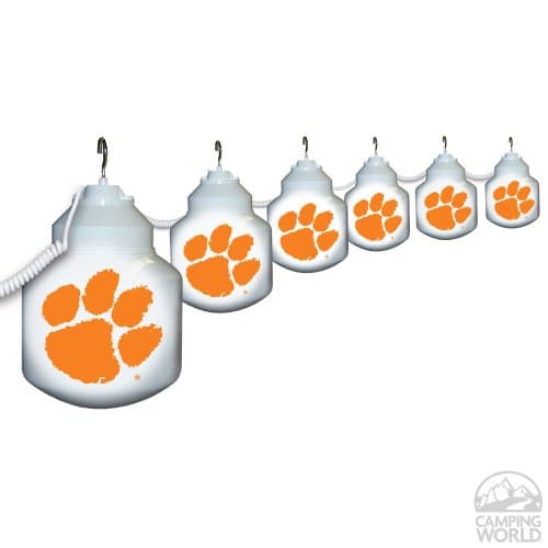 Collegiate Patio Globe Lights, 6 light set - Clemson