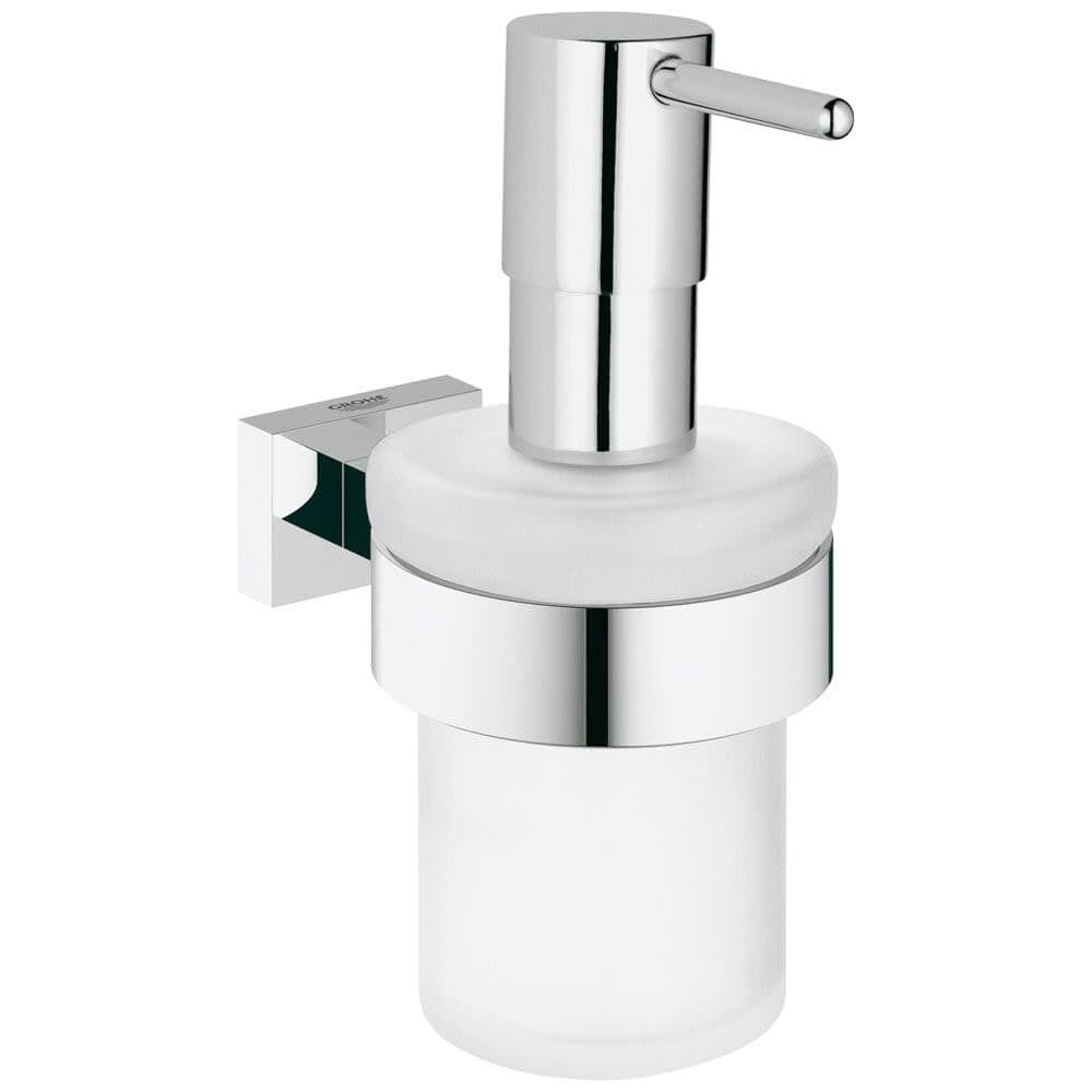 Grohe Essentials Cube Soap Dispenser With Holder, Chrome, 40756001