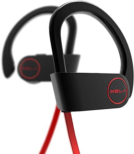 iPhone/Android - Bluetooth Headphones (Best Sport Wireless Stereo Headset with Microphone, Travel Case, Noise Reduction, Neckband Style) by XELA (Black Wire)