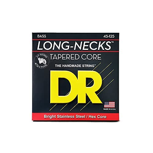 DR, 45-125 Medium Set Handmade Long Neck Taper Stainless Steel Coated 5 Bass Strings (TMH545)