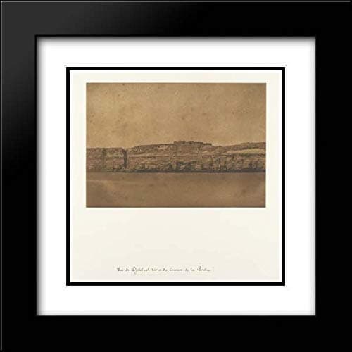 Maxime Du Camp - 28x28 Black Modern Frame and Double Matted Museum Art Print - Vue de Djebel-el-teir et du Convent de la Poulie